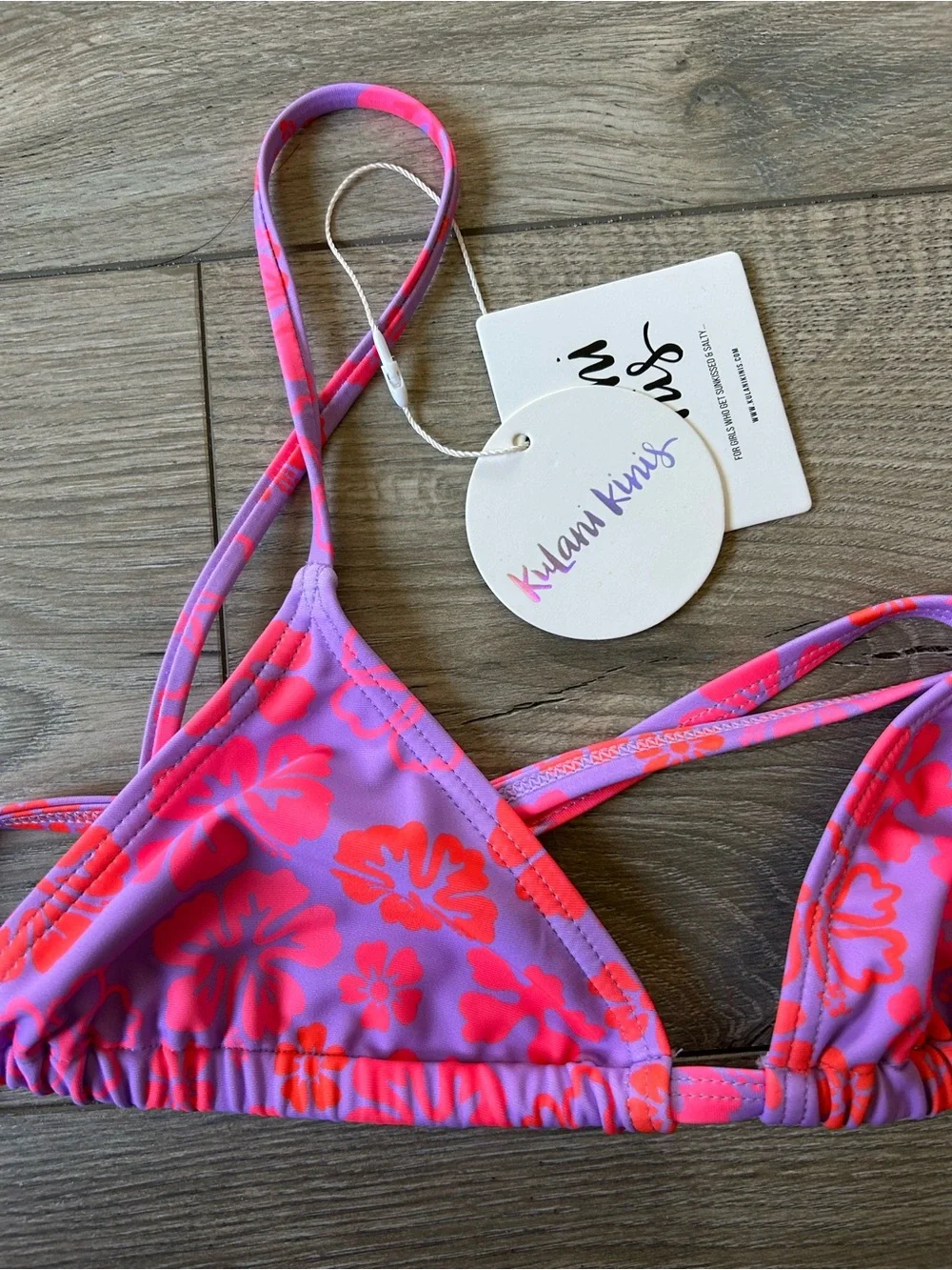 Kulani Kinis Bralette Bikini Top in Cherry Berry Size XS New